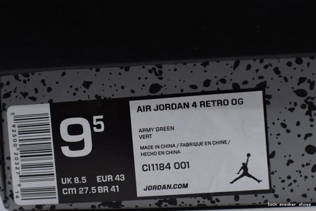 Rep LUCY CI1184-001 Black Jordan Air 4 Laser Retro 0805